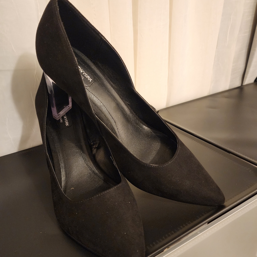 Marc NewYork Pointed Toe Black with Clear Heels